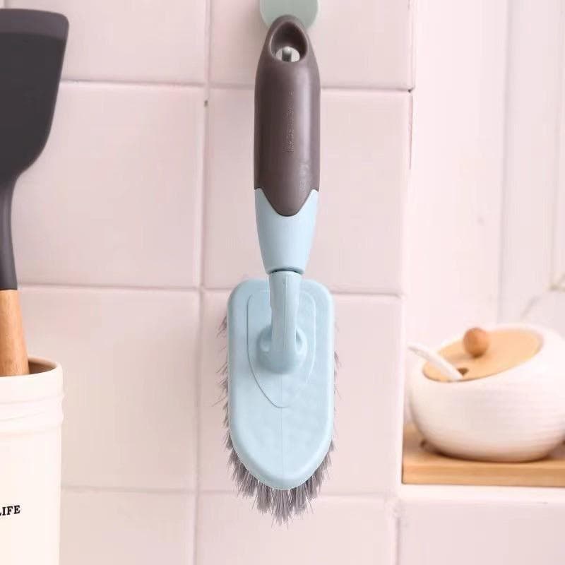 Hard Bristle Brush Multifunctional Cleaning Brush Floor Brush Long Handle Toilet Brush blue