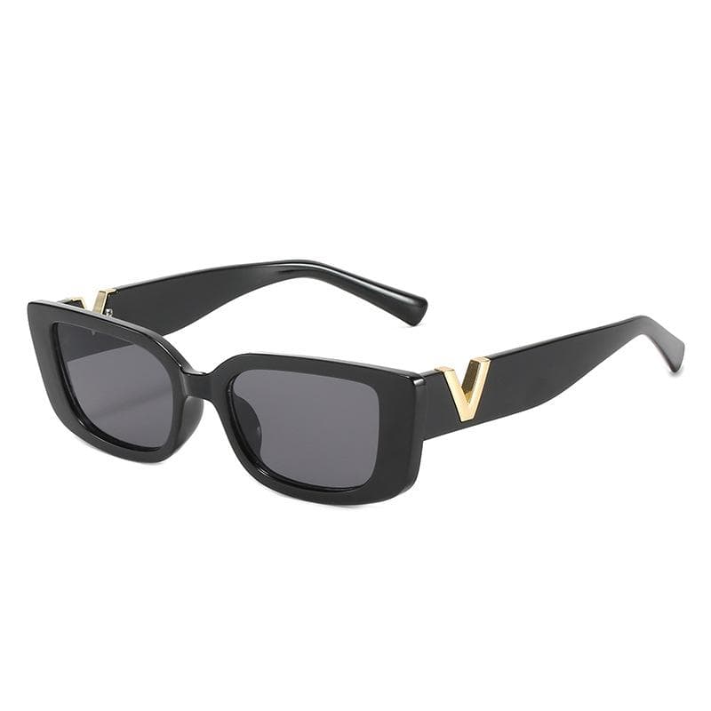 New Fashion Sunglasses for Women Retro Square Metal V Frame Candy Colored Glasses Street Style Photo Accessories