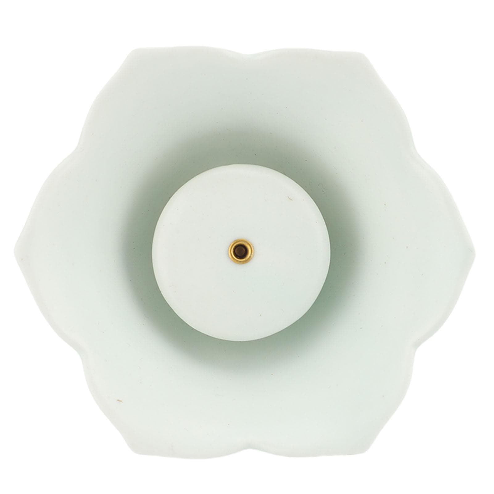 Ceramic Incense Holder Petal Shape Incense Stick Stand Ornament for Bedroom Living Room Yoga Studio cyan