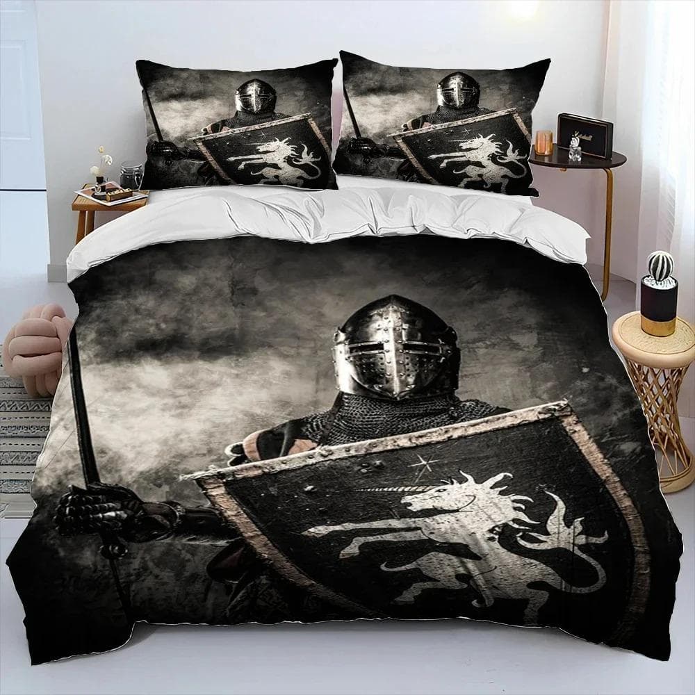 Cavalier Knight Templar Crusaders Bedding Set Duvet Cover Bed Set Quilt Cover Pillowcase Comforter king Queen Size Boys Adult 70x133cm 2pcs