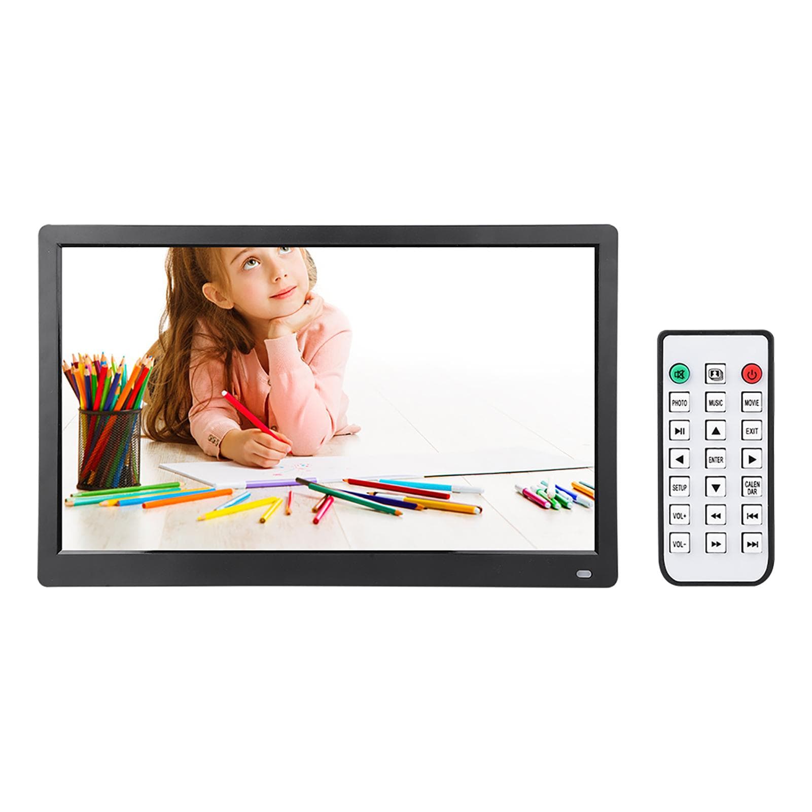 17.3 Inch HD Digital Photo Album Frame Video Music Player with Remote Control Bussiness Festival EU Plug black