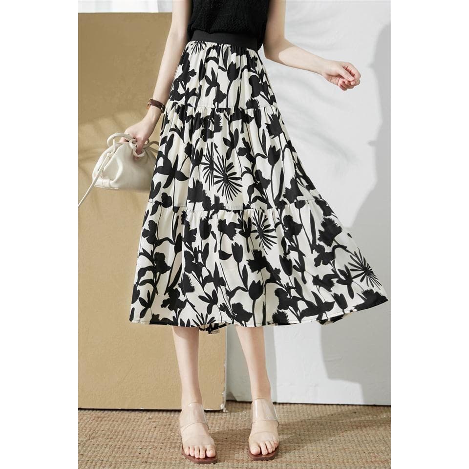 High Waist Skirt Women's Summer Medium and Long Small Versatile Skirt 3XL