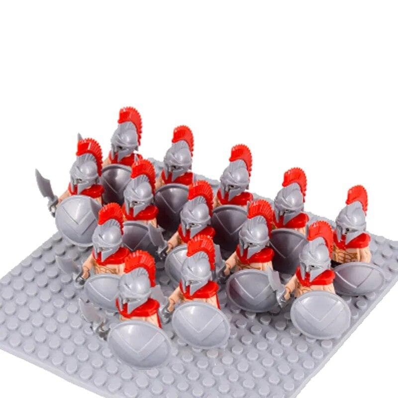 13pcs Medieval Age Castle Knights Military War Armored Rome Soldiers Spartan Warrior Figures With Sword Building Block Set Toys
