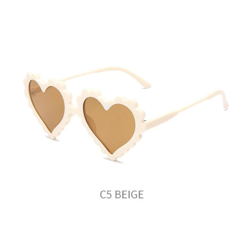 Heart Love Shaped Sunglasses for Kids UV400 Protection Summer Beach Cute Eyewear for Boys Girls Outdoor As pictures shown