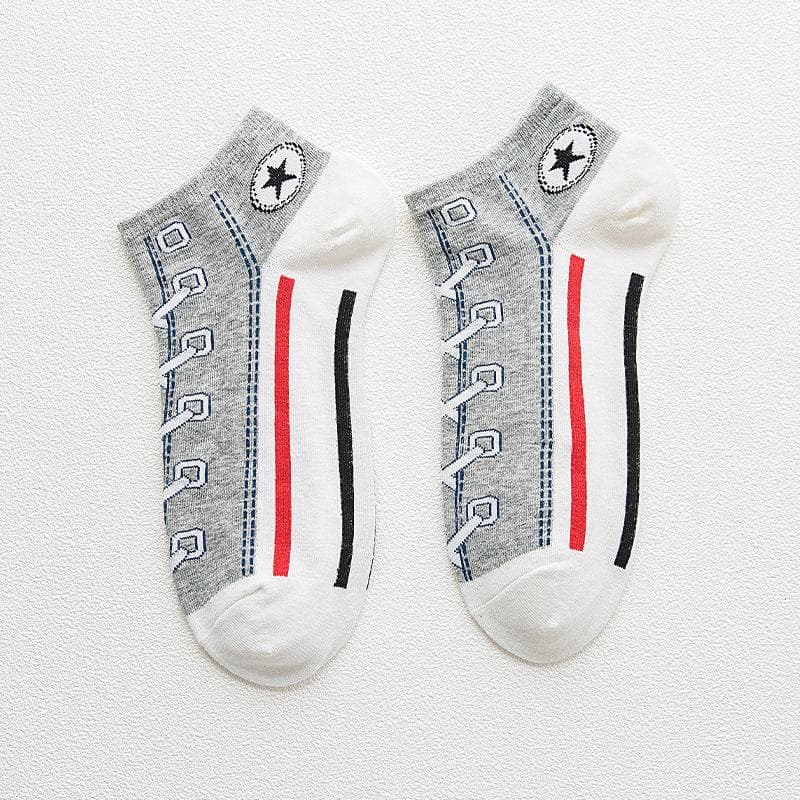 Fashion Combed Cotton Anti-odor Breathable Men and Women Shallow Mouth Short Tube Personality Sports Shoes Socks