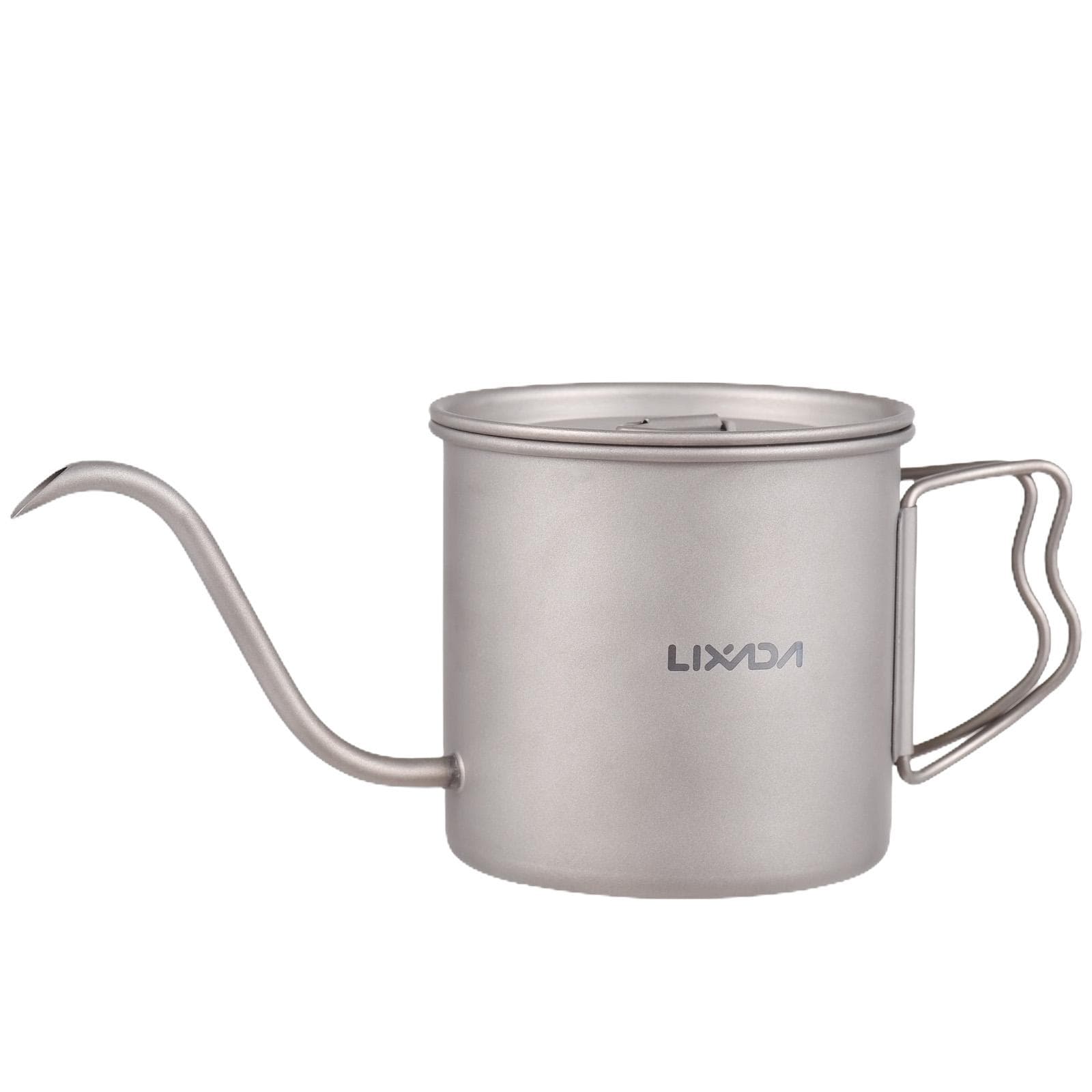 Coffee Pour Over Kettle Coffee Mini Tea Water Camping Pot Stove Top Coffee Pot Gooseneck Ti 400ml silver