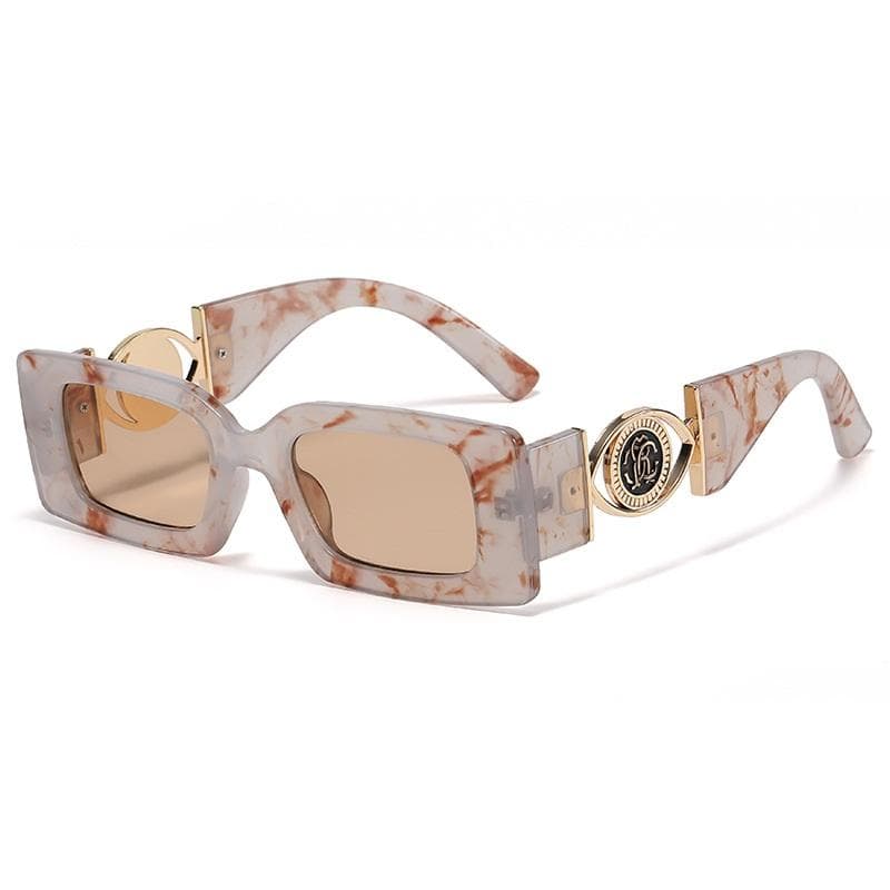 Small Rectangle Sunglasses Men Women UV400 Vintage Retro Square Sun Glasses Travel Shades Unisex Fashion Eyewear as the picture
