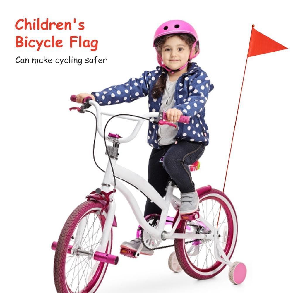 Safety Flag Set Kids Mountain Bike Flagpole Safety Triangular Flag With Mounting Bracket