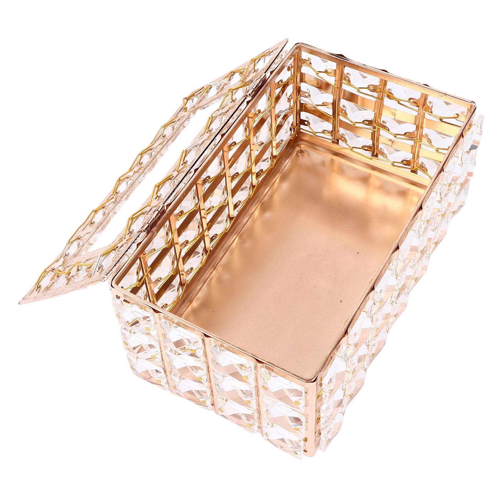Crystal Tissue Dispenser Elegant Crystal Napkin Holder Decorative Facial Tissue Holder for Bathroom gold