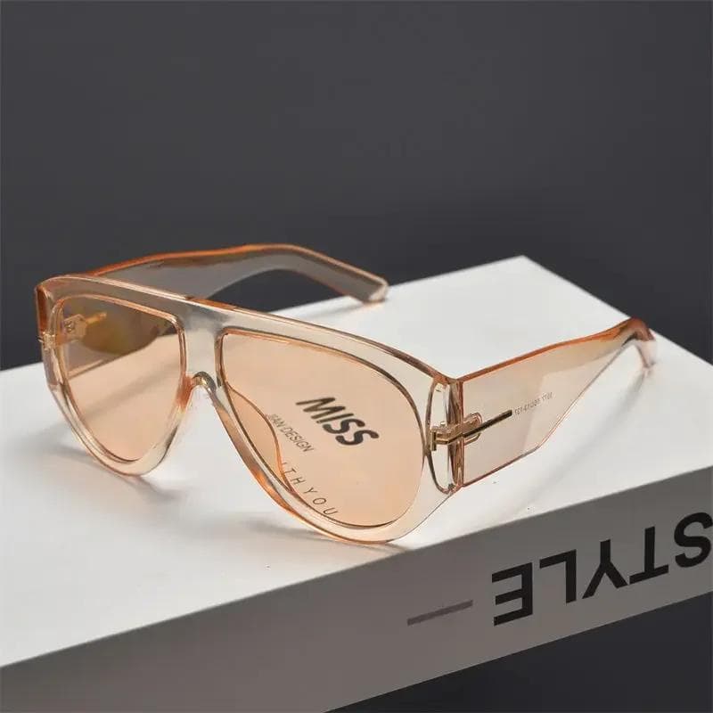 New Vintage Luxury Oversized Pilot Sunglasses Women Men Big Frame Windproof Punk Sun Glasses UV400