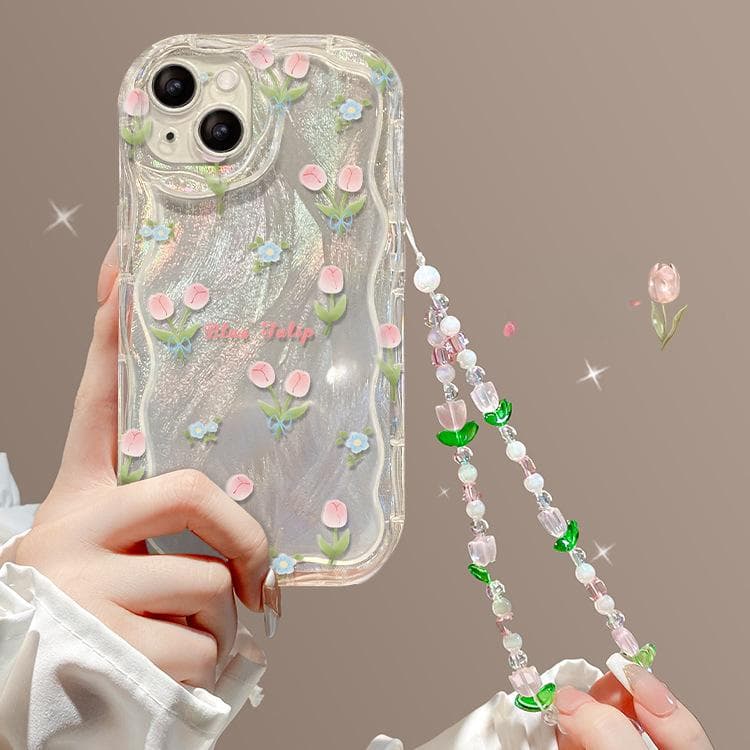 Applicable To Apple 15 Mobile Phone Case IPhone 14 Promax Feather Tulip Chain 13 Transparent Silicone Xs Full Packaging iPhone 6s