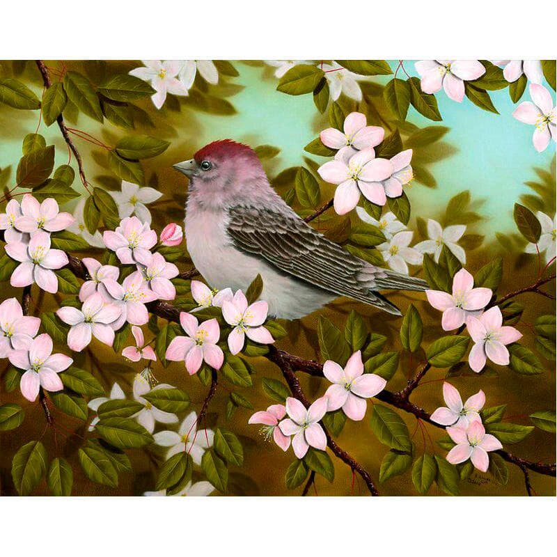 Diamond Painting 5d Sparrow and Flower Picture of Rhinestones Home Decor Embroidery 20X30CM