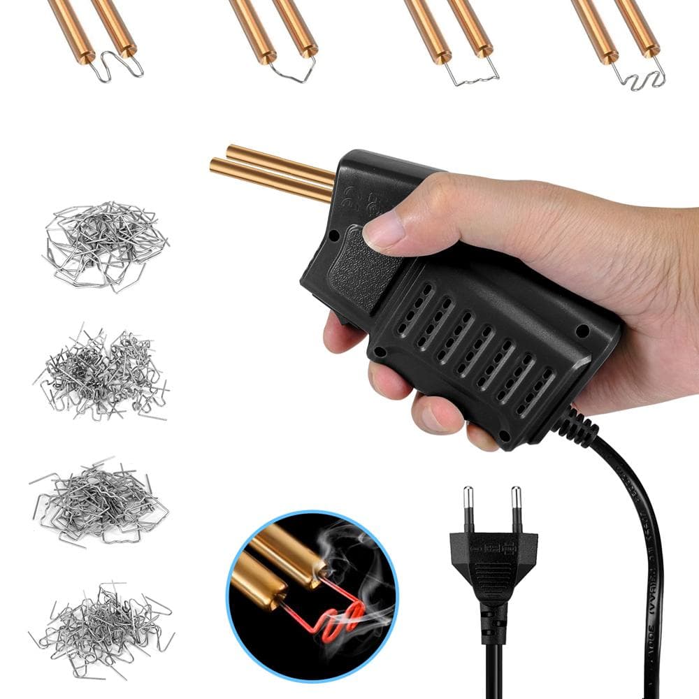 Handheld Plastics Welding Machine Portable Car Panel Crack Repairs Kit Thermal Cutting Hot Stapler black
