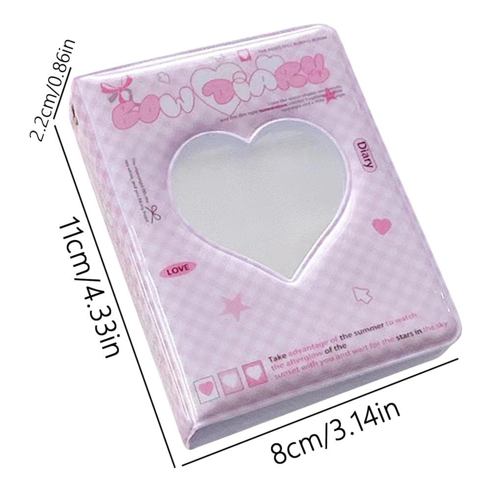 Heart Hollow Photocard Binder for Idol Photos Water Resistant Collector Book pink