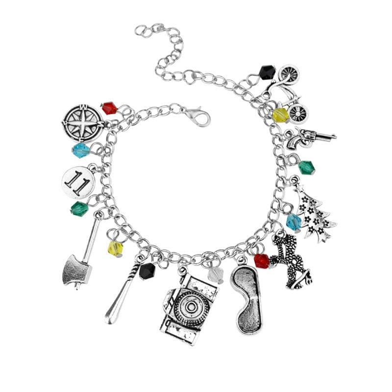 Bracelet Jewelry Stranger Things Axe Camera Phone Glasses Logo Alloy Pendant Crystal Bracelet Friend Girl Birthday Gifts