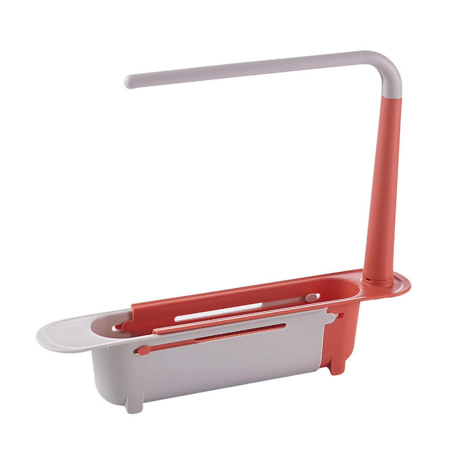 Kitchen Sink Rack Color Block Retractable Easy to Clean Multipurpose Storage Rack for KitchenPink pink