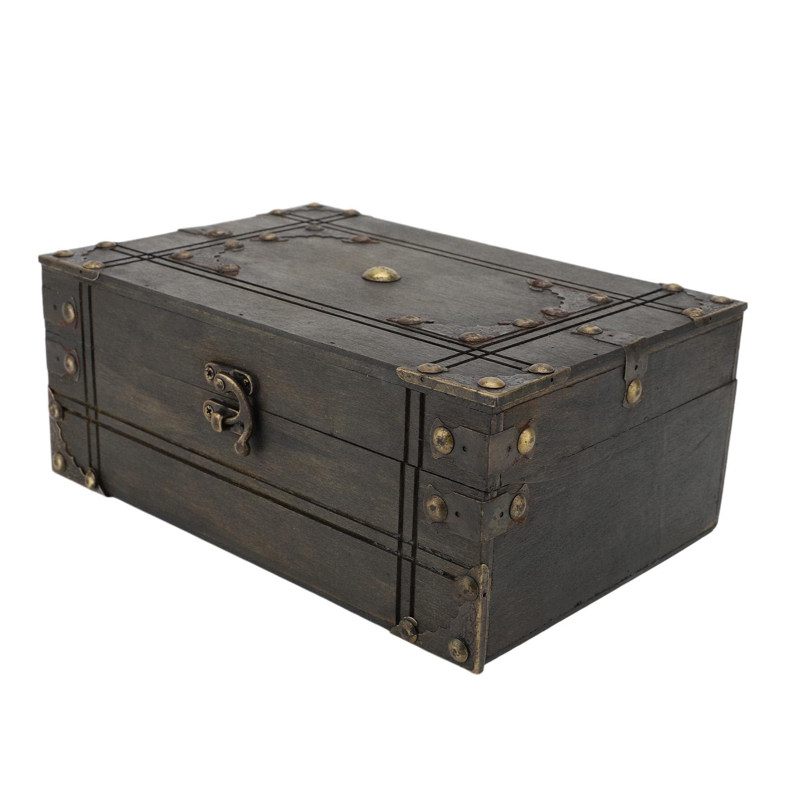 Vintage Storage Container Delicate Elegant Wooden Keepsake Box for Jewelry Gift Crafts Grayish
