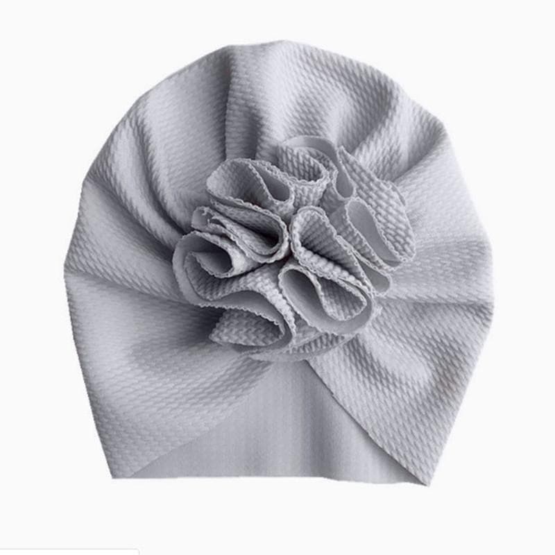 Lovely Flower Baby Hat Soft Baby Girl Hat Turban Spring Infant Toddler Newborn Baby Cap Bonnet Headwraps Kids Hat Beanies grey