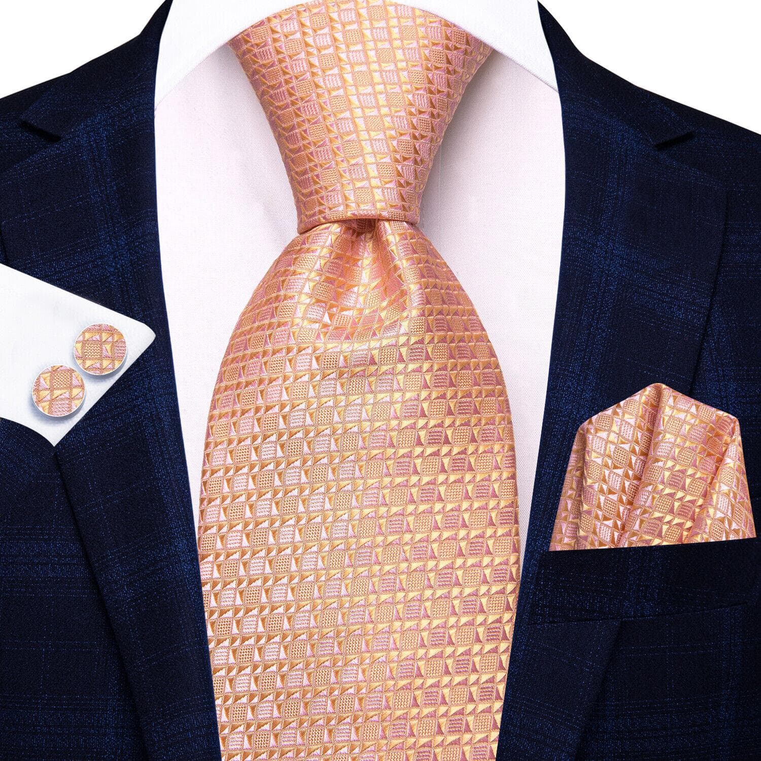 Hi-Tie Ties for Men Silk Tie Sets Pocket Square Cufflinks Wedding Formal Business Party Mens Tie Sets N-3907