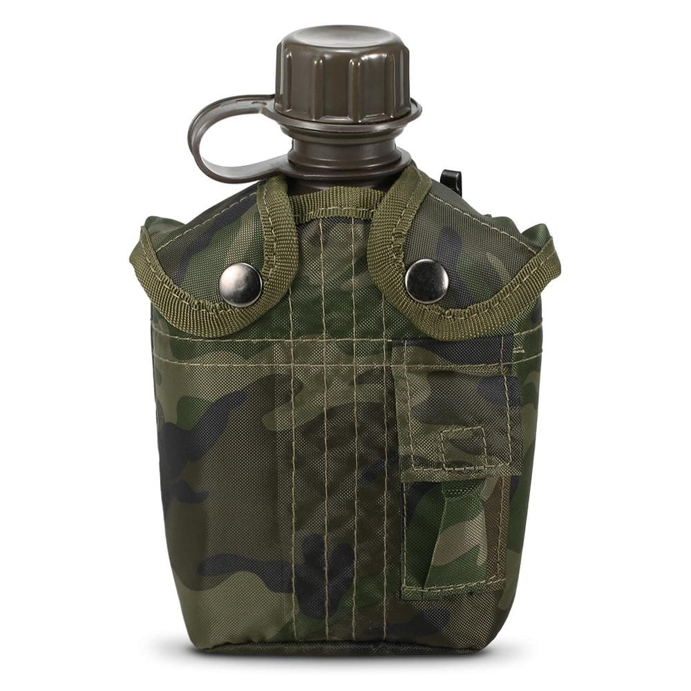 1L Outdoor Military Canteen Bottle Camping Hiking Backpacking Survival Water Bottle Kettle with Cover camouflage