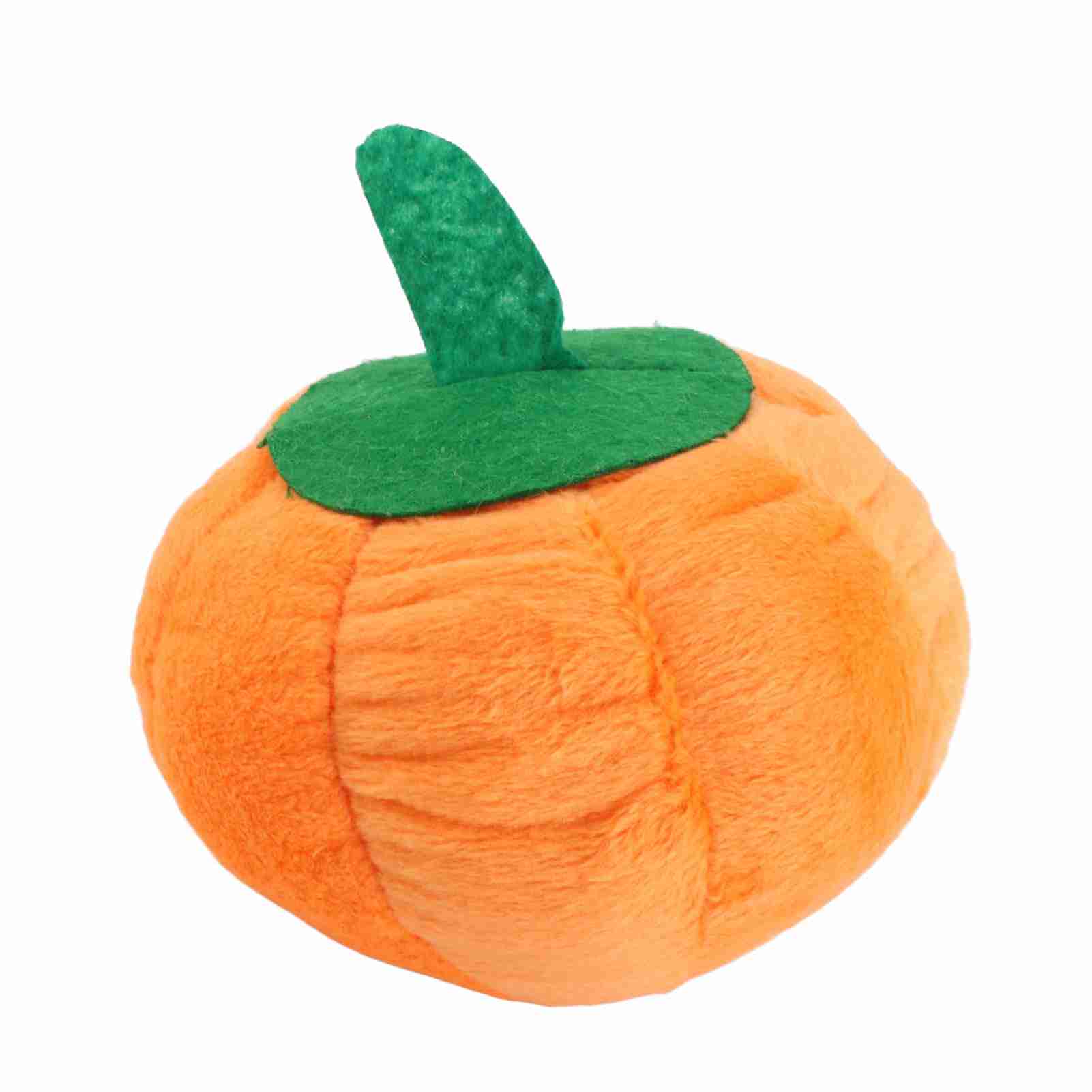 Dog Plush Toy Cute Pumpkin Shape Squeaky Bite Resistant Stuffed Dog Plush Toy for Teeth Grinding