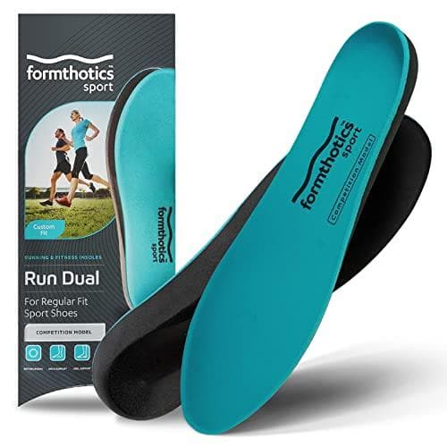 Formthotics RunDual Competition Running Insoles (Low Arch) Medium, Teal/Charcoal
