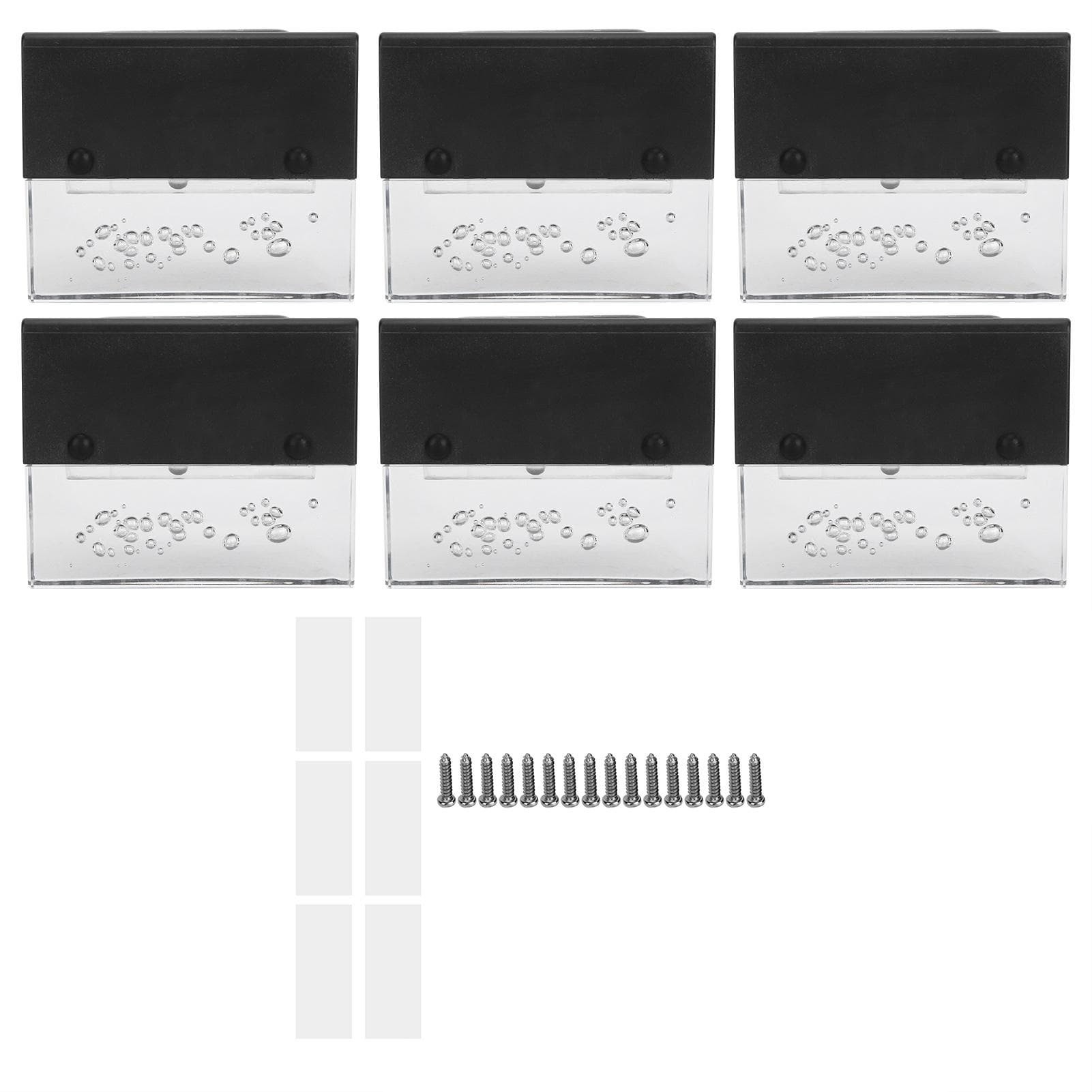 6Pcs Outdoor Solar Power Color Changing LED Step Lights for Stair Balcony Fence Patio Garden