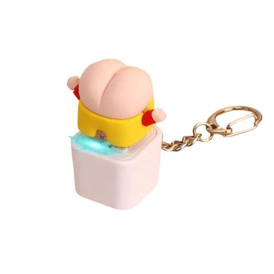 Mechanical Keyboard Keycap Fidget Toy with Sound Light Stress Relief Wooden Fish Duck Basketball Lion Keycap Clicking Sensory Toy Kids Adults Gift nude