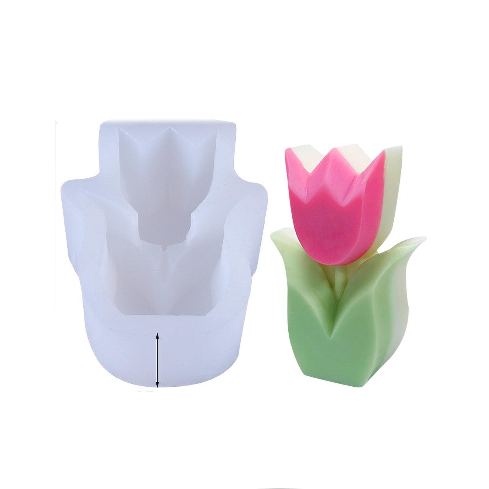 Handmade 3D Silicone Flower Mold Environmentally Friendly Flower Shaped Silicone Mold for DIY 75x102x37mm