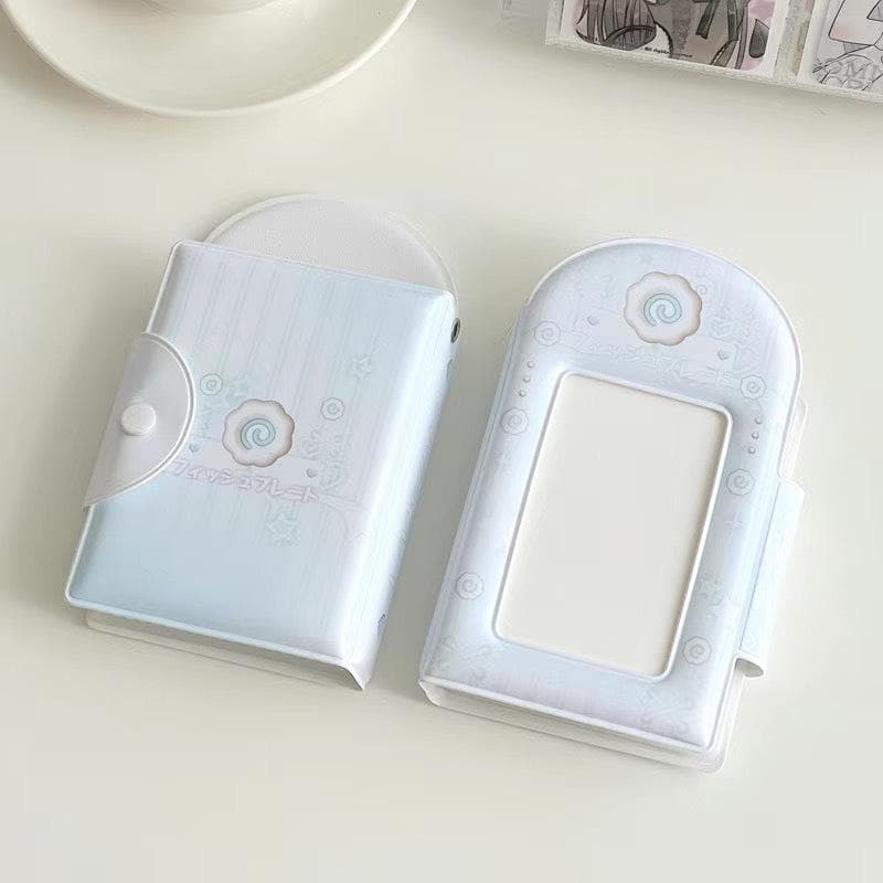 3 Inch Photo Album Collector Book Photocard Holder Card Holder Sweet Square Hollow INS Cartoon Album Cards Binder A blue