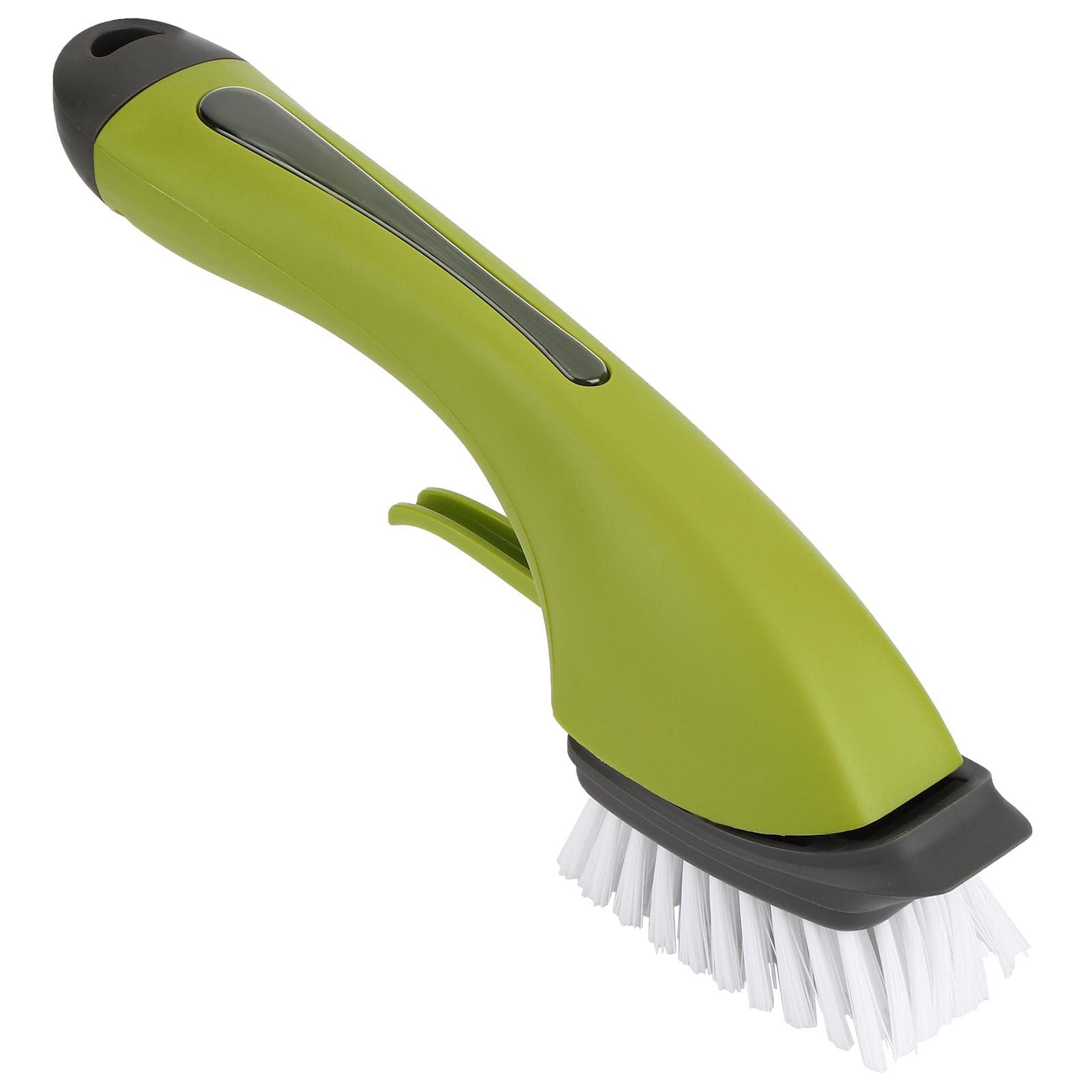 Long Handle Cleaning Brush with Soap Dispenser for Kitchen Pan Pot Sink and Dish WashingGreen green