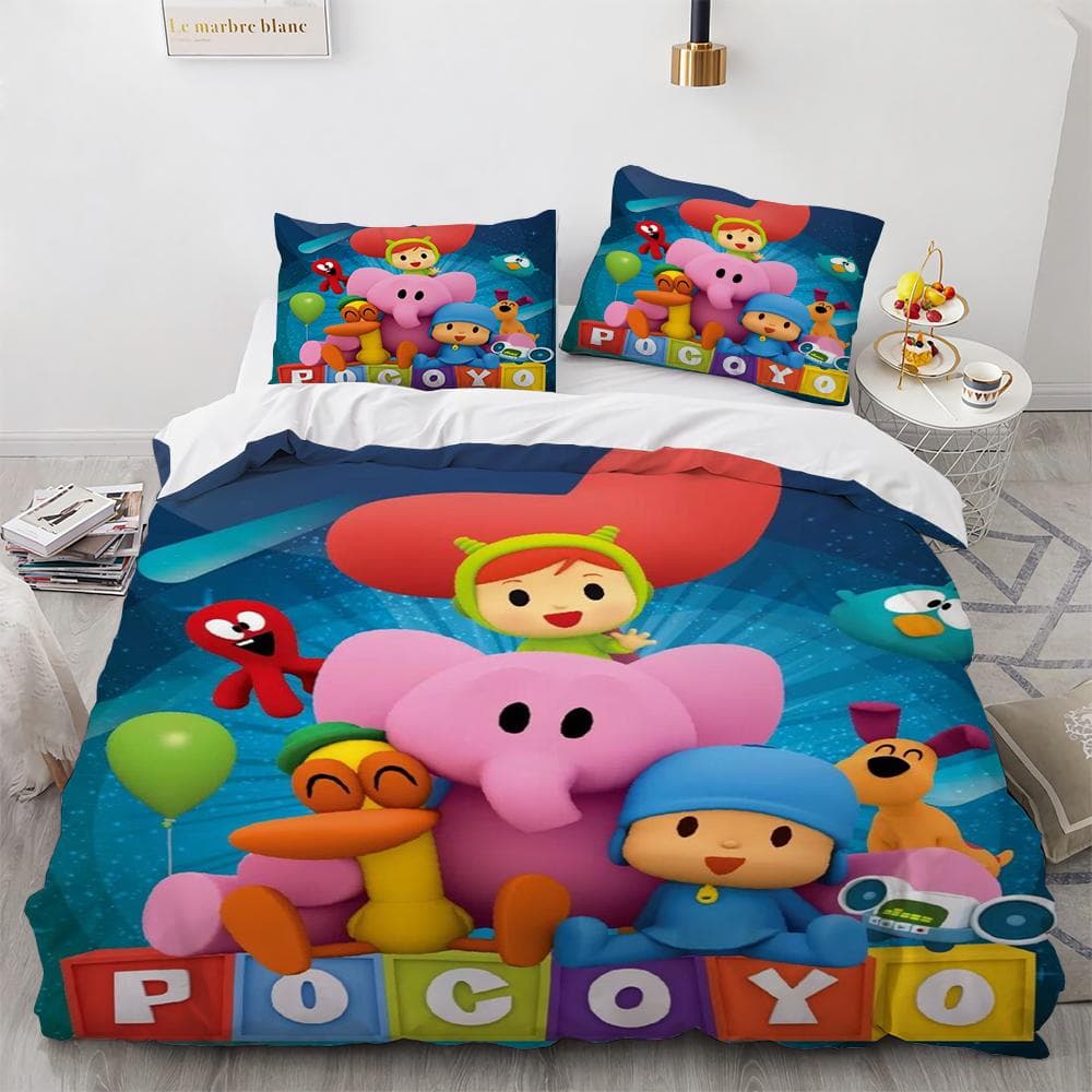 POCOYOS-3D Printed Duvet Cover and Pillowcase, Bedding Set, Double, Full, Queen, King Size, Quilt Cover, Home Textiles, 2 Pcs 135x200cm-2pcs