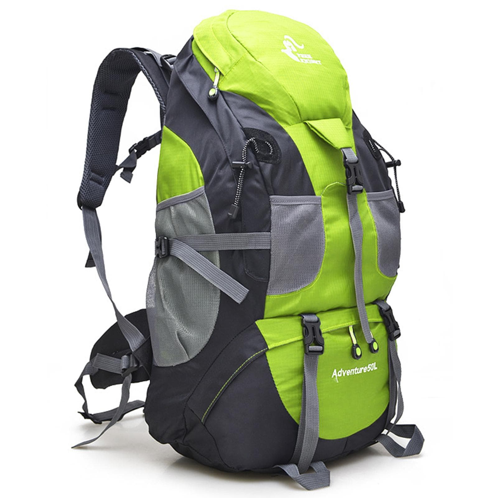 50L Hiking Backpack Water-resistant Camping Backpack Bag Daypack for Backpacking Traveling Trekking green