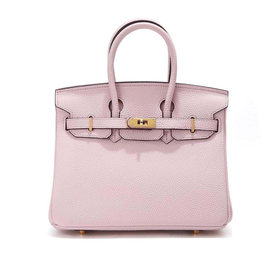 Head Layer Cowhide Platinum Bag Genuine Leather Women's Bag Large Capacity Handbag Women's High-end Sense Commuting Shoulder Cross Shoulder Bag 30CM pink