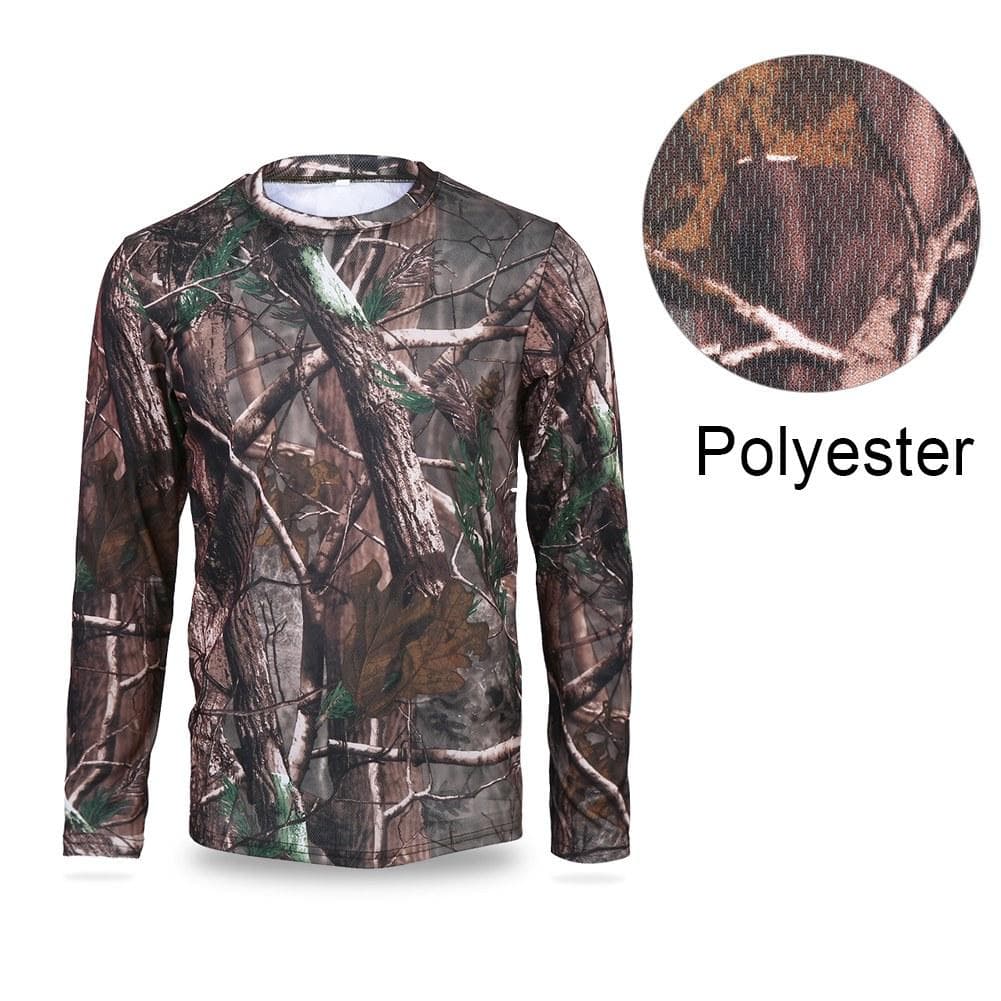 Men Long Sleeve TShirt Quick Drying Clothes for Camping Outdoor Sports (M)