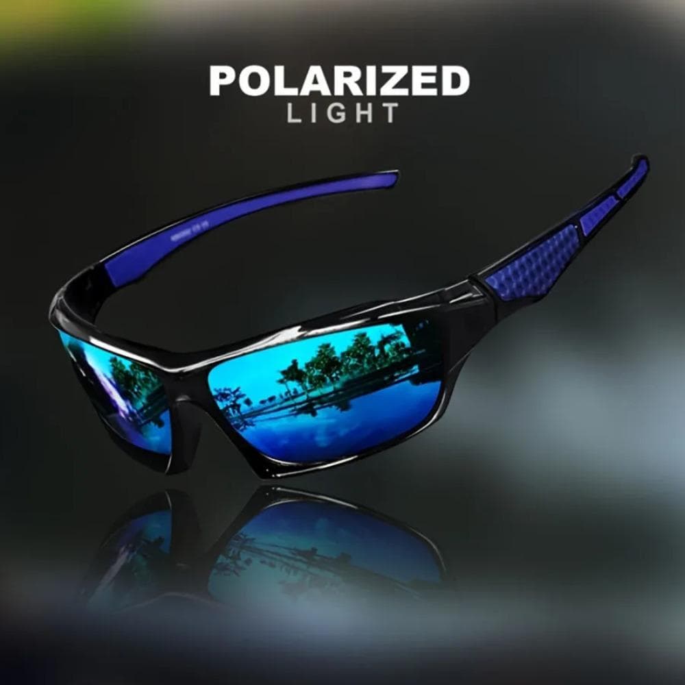 HD Lens Polarized Cycling Sunglass UV400 Outdoor Sport Goggle UV Resistant Cycling Glass Riding blue