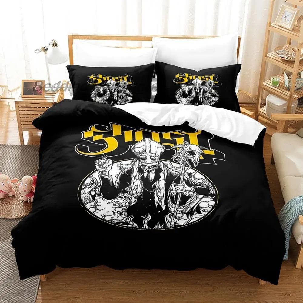 Ghost Rock Band Tank Bedding Set Single Twin Full Queen King Size Bed Set Aldult Kid Bedroom Duvetcover Sets 3D Print AU King 245x210cm