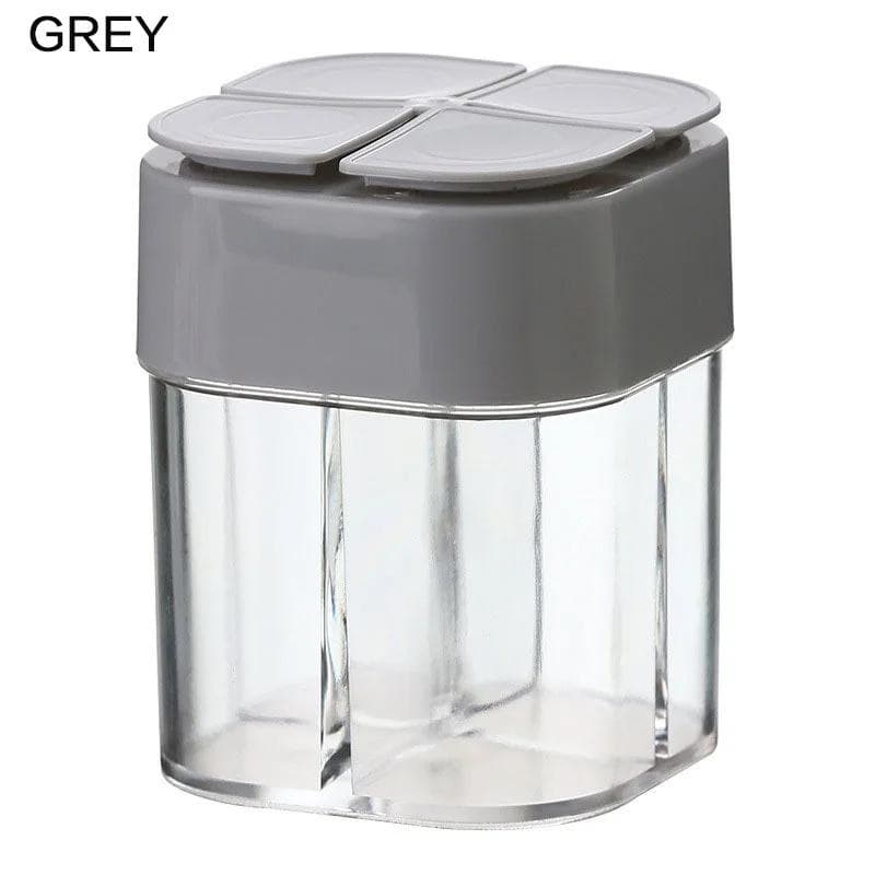 Travel Kit Seasoning Shaker 1PC 4 In 1 Plastic Dispenser Camping Spice Containers grey