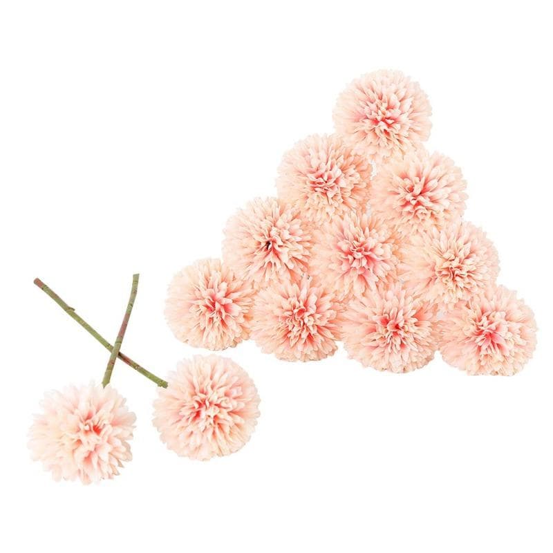 12 Pcs Artificial Chrysanthemum Flower Balls Silk Flower Arrangements for Centerpieces Aesthetic Room Decor Baby Shower Garden Wreath Home Decor champagne