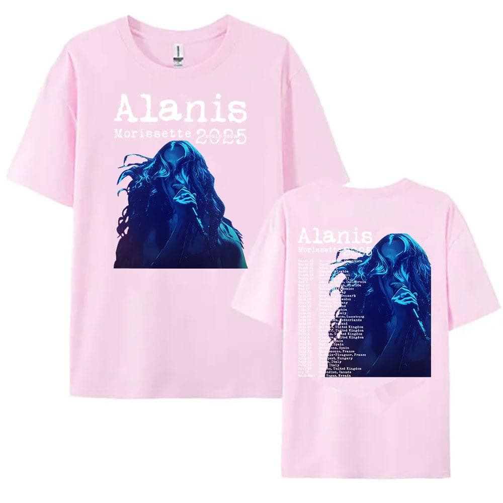 Alanis Morissette 2025 World Tour T-shirt Short Sleeve O-neck Women/Men Tshirts Streetwear Hip Hop Unisex Tees Cotton Tops XS