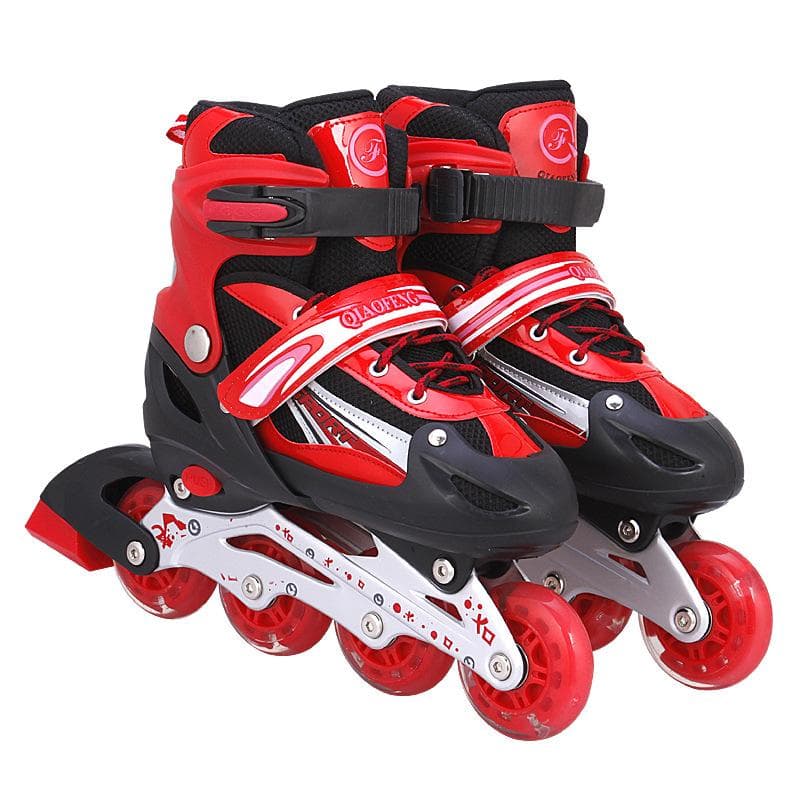 New Single Flash Skates Pvc Wheel Adult Roller Skates Children Adjustable Fashion Breathable Single Row Roller Skates L (size 38-41)
