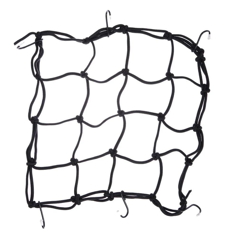 1pc Motorcycle Luggage Net Bike 6 Hooks Hold down Fuel Tank Luggage Mesh Web Bungee Black Motorcycle Bike Tank Car Styling black