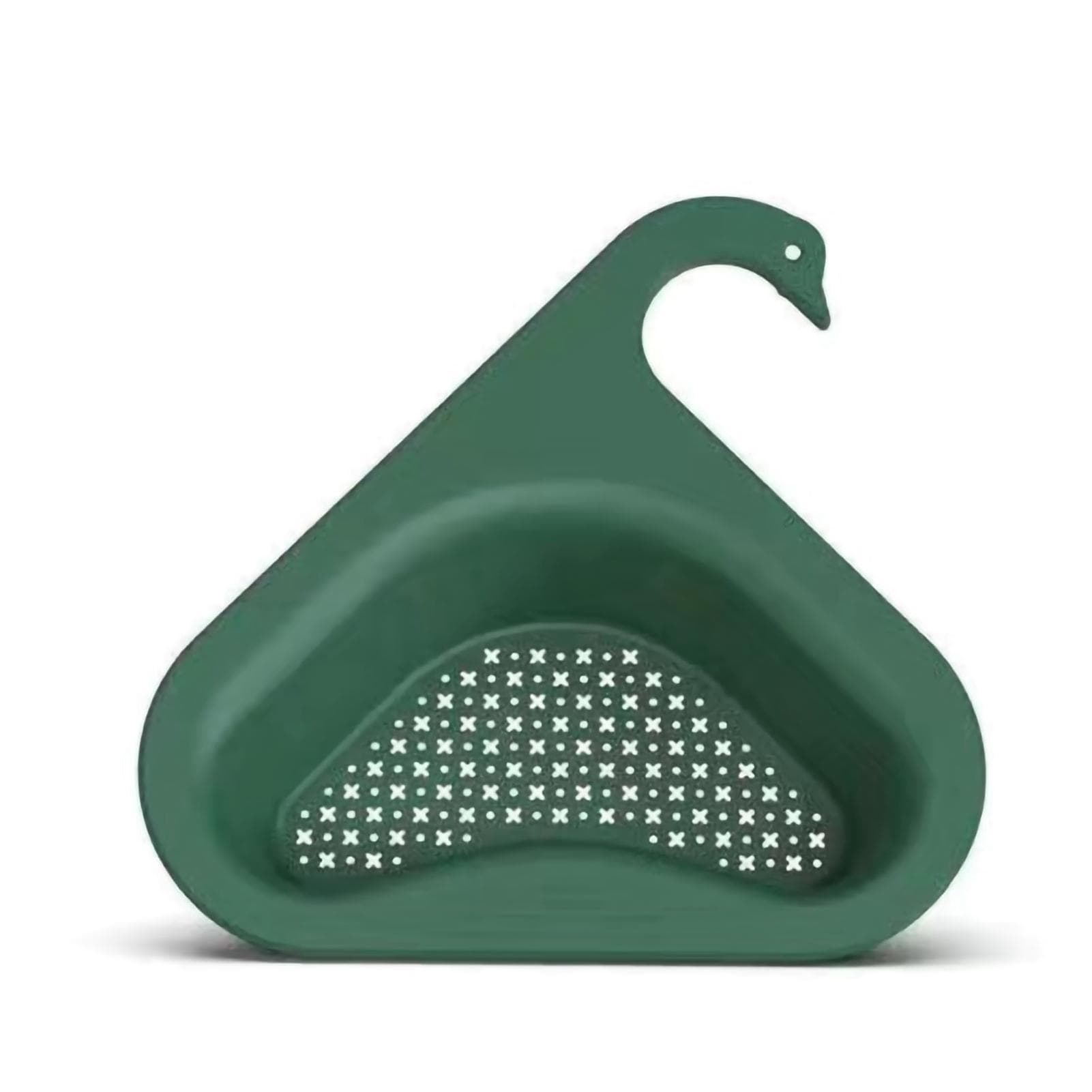 Swan Shape Drain Basket Exquisite Multifunctional Corner Kitchen Sink Strainer for KitchenGreen