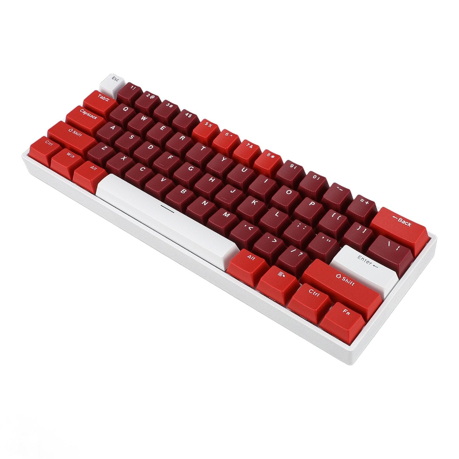 61 Key Mechanical Keyboard Red Switch 60percent Layout USB C Wired RGB Backlit Ergonomic Design for