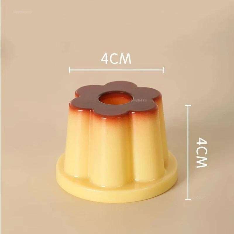 1pc Cute Pen Holder Student Cute Cartoon Creative Desktop Ornament Pudding Jelly Shape Pen Hole Pencil Slot Pencil Storage Stand yellow