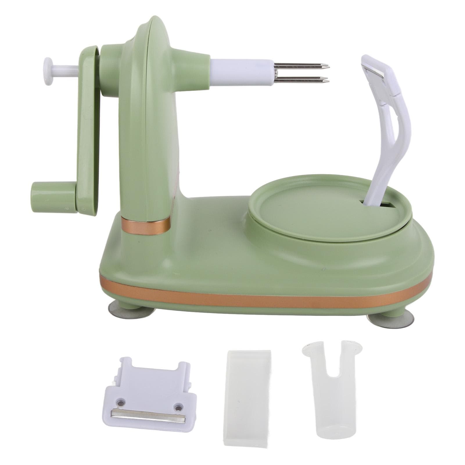 Fruit Peel Machine Multi Function PP Stainless Steel Hand Crank Apple Peeler for Kitchen Home Light L(for 6.5-9kg) light green