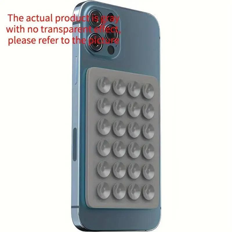 Silicone Suction Phone Holder Mat Multifunctional Suction Cup Wall Stand Square Anti-Slip Single-Sided Case Mount Back Sticker gray