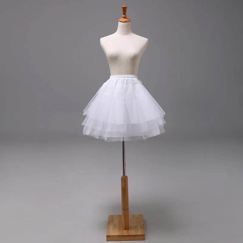 22/35/45cm Petticoat Underskirt Short Boneless Skirt Support Wedding Dress Braces Lolita Petticoat Ballet Rockabilly Crinoline 35cm white