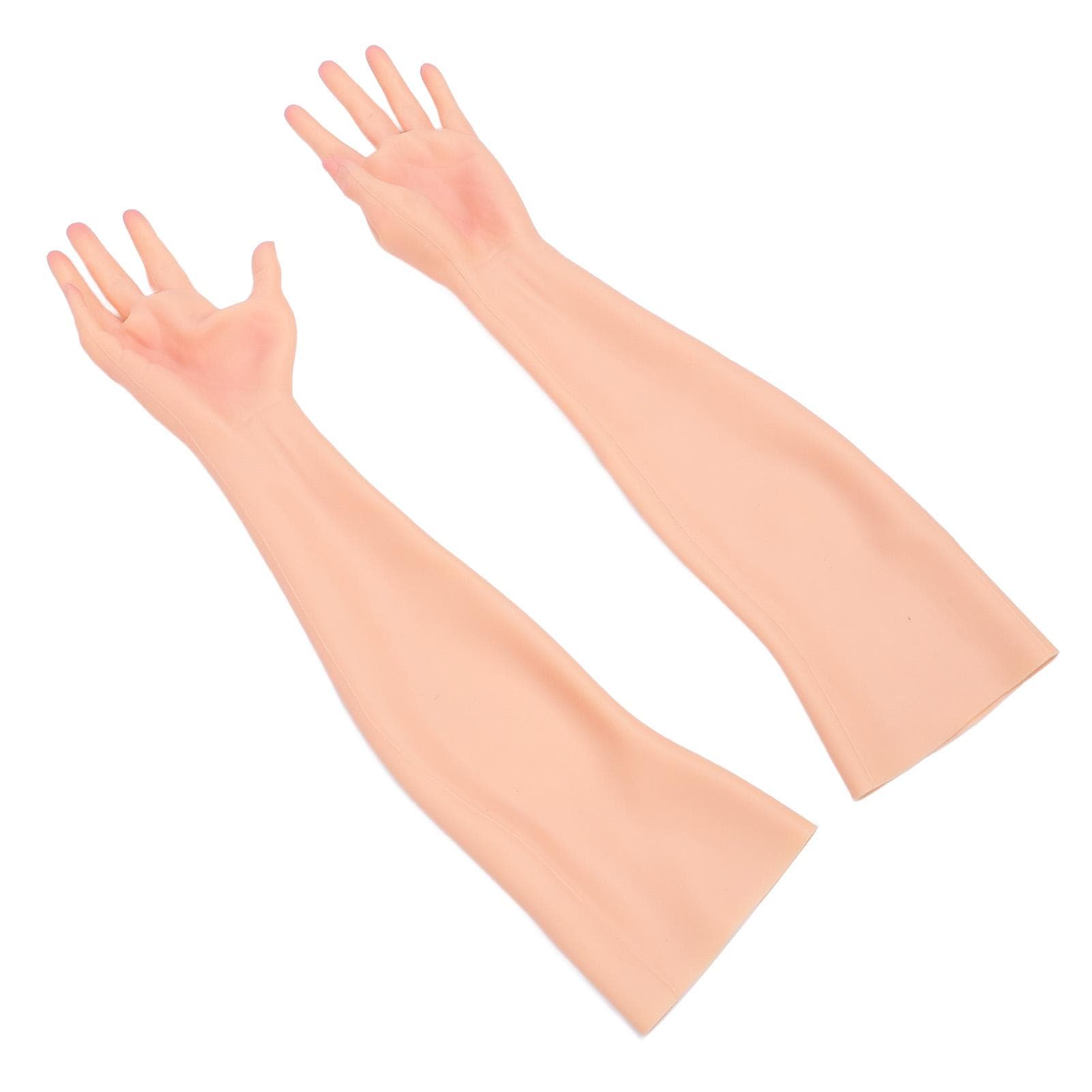 1 Pair Silicone Realistic Gloves Full Arm High Simulation Female Hand Artificial for Prosthetic