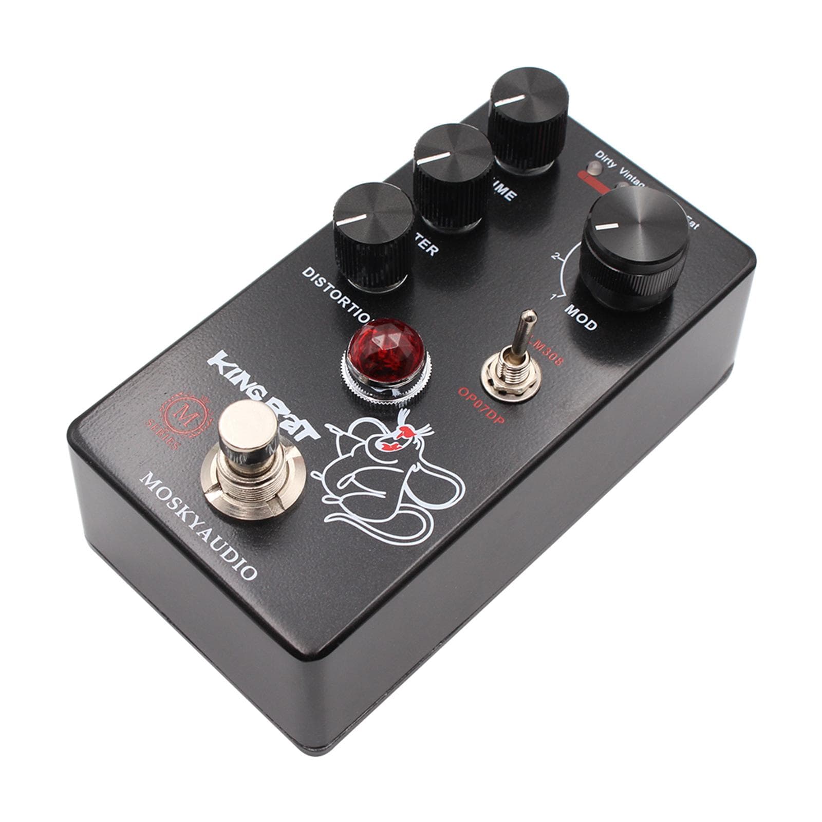 MOSKYo Fuzz Distortion Guitar Effect Pedal 4 Mode Switch & VolumeFilterDistortion Controls black